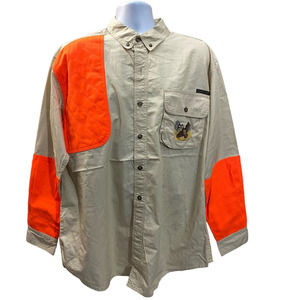 Covey Rise Shooting Shirt L Long Sleeve Cotton Quail Vented 100% Cotton